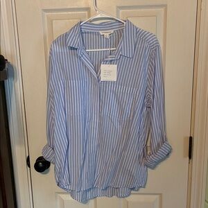 beachlunchlounge Blue and White Striped Top